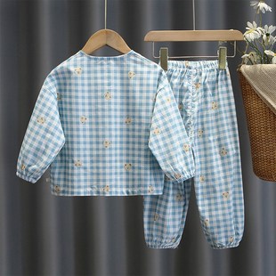 宝宝睡衣睡裤 夏季 两件套男女孩网红 套装 儿童家居服春秋纯棉薄款