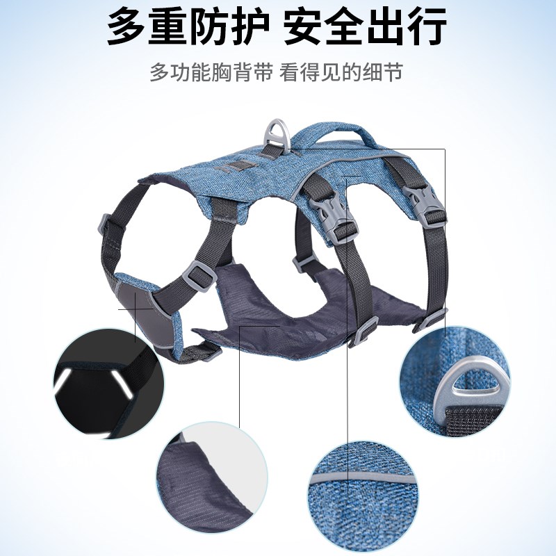 狗狗牵引绳背心式手提宠物胸背带大中小型犬金毛柯基外出遛狗专用