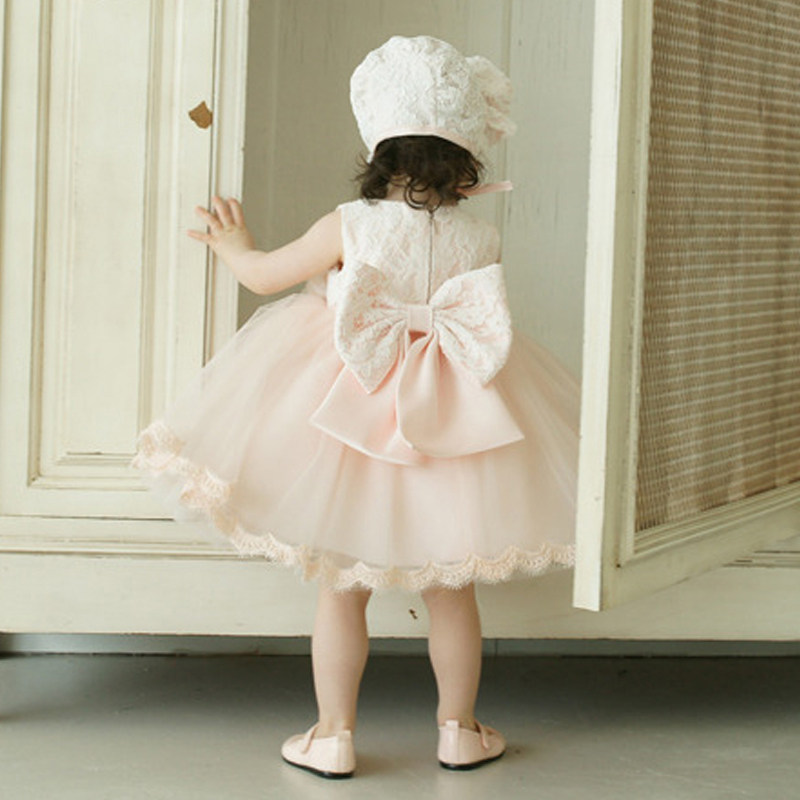 主持人礼服女童高端儿童公主裙粉色花童婚礼小女孩婚纱走秀演出服