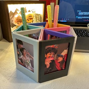 拍立得照片展示架桌面免打孔磁性磁吸磁力冰箱相片相框摆台3三寸