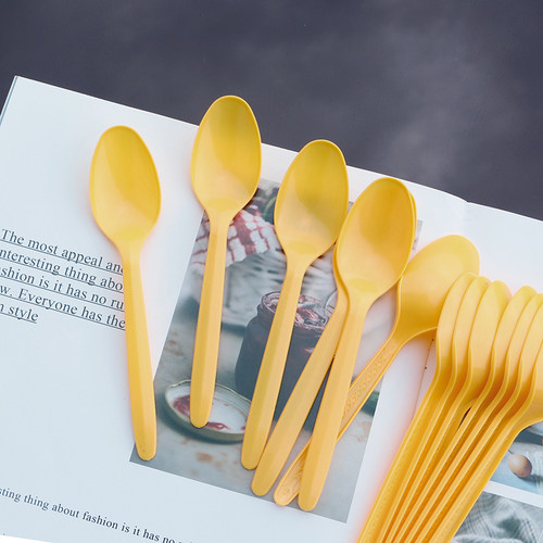 整箱小黄勺大黄勺一次性勺子胶勺子大冰激凌勺外卖勺冰粉勺刨冰勺
