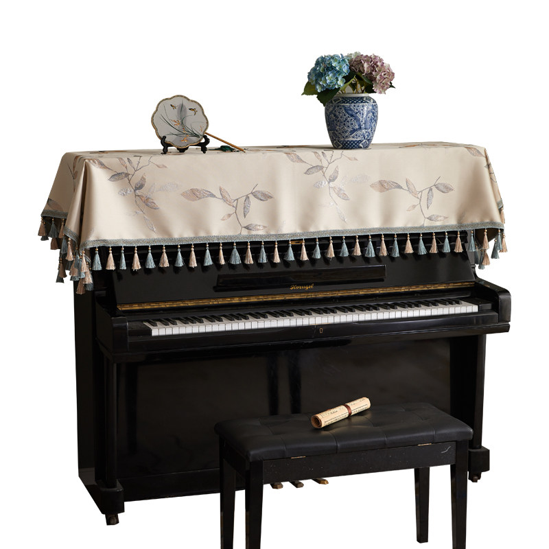 中国风钢琴罩防尘罩盖布半罩高档新中式电钢琴布古琴古筝全罩盖巾