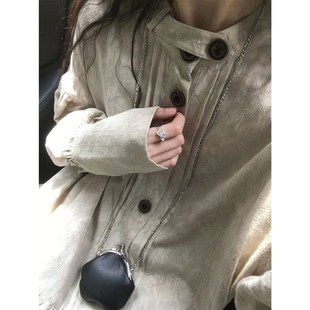 侘寂风日杂连衣裙女春秋假两件荷叶边拼接蓬蓬蛋糕衬衫裙叠穿裙子