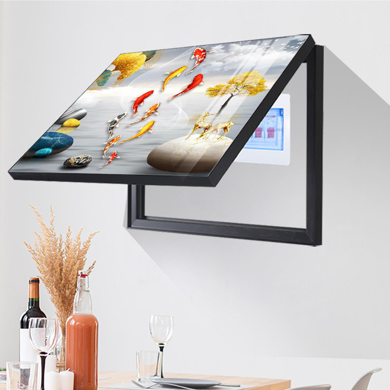 新中式电表箱装饰画九鱼免打孔客厅开关电表盒配电箱电闸挂画遮挡,家居饰品,现代装饰画,淘宝优惠券,粉丝福利购,淘宝优惠卷