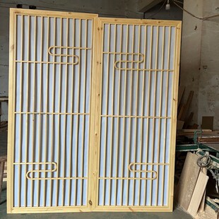 中式风格装修材料电视背景墙花格镂空屏风隔断木门窗户格栅栏装饰