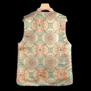 新中式轻国风清冷感禅意风宋锦提花盘扣百搭独特圆领马甲上衣女