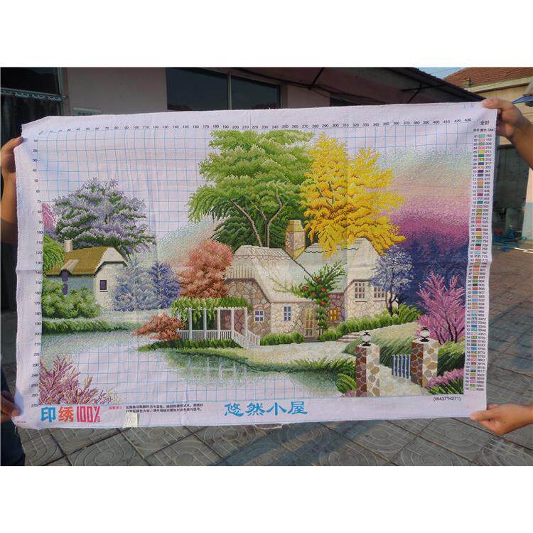 纯手工十字绣成品悠然小居梦幻家园吉瑞之家欧式田园小屋已绣好的