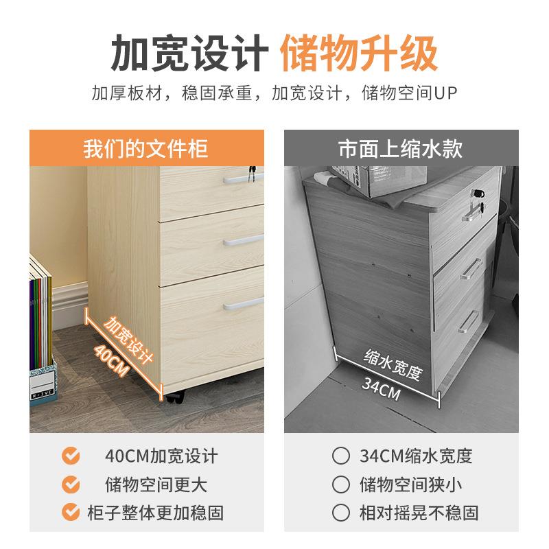文件柜办公室带锁小保密料柜子资RJA储物抽屉柜桌下收纳柜柜木质