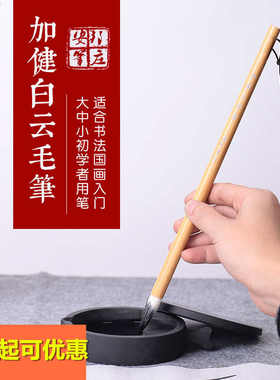 安邦笔庄毛笔佳品加健大中小白云兼毫毛笔初学者行书隶书草书楷书