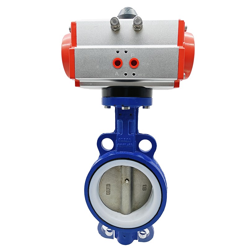 现货速发气动蝶阀四氟04不锈钢阀板D671F-16Q对夹式不锈钢D80 100