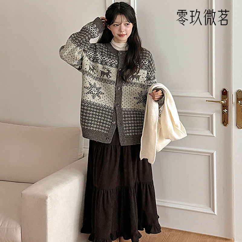 零玖微茗秋冬柔软灯芯绒荷叶边女人味半身裙微胖mm显瘦半裙84668,女装/女士精品,大码半身裙,淘宝优惠券,粉丝福利购,淘宝优惠卷