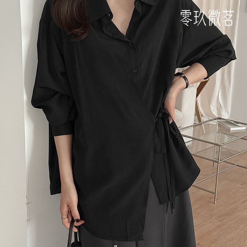 09women韩国大码女装2026春季时尚收腰易搭衬衫OL休闲衬衣86267