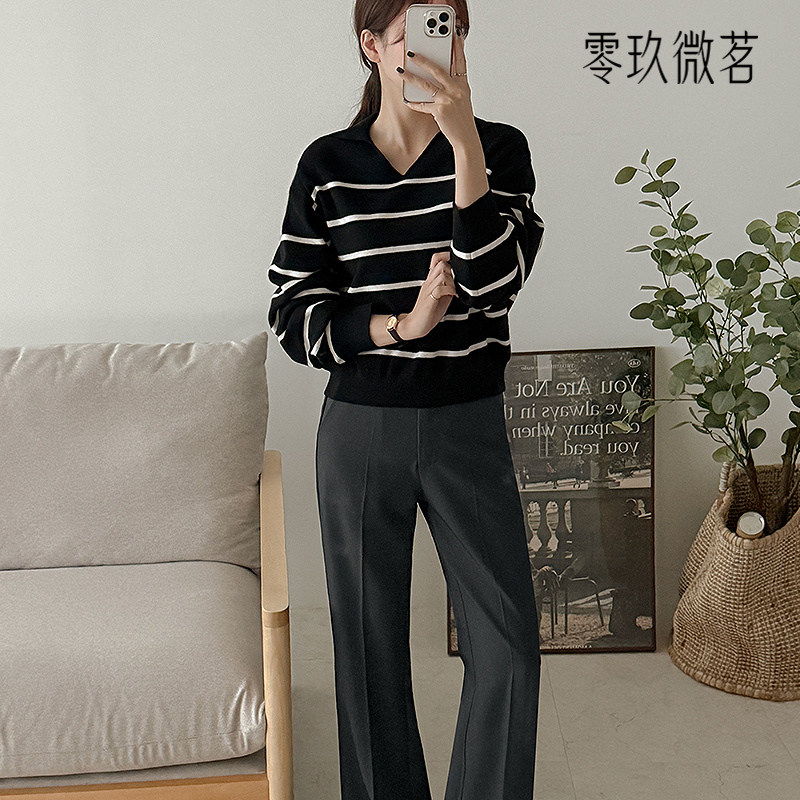 09women韩国大码女装时尚职业有垂感微喇裤不易皱显瘦长裤86276