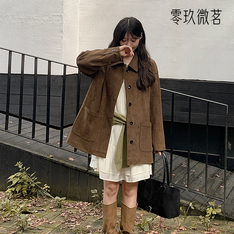 09women韩国加大码麂皮绒外套