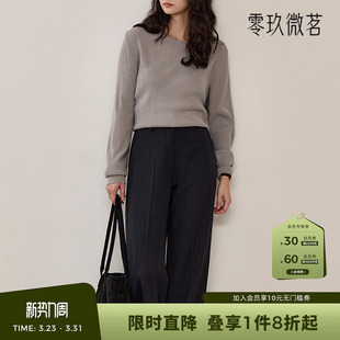 宽松休闲西裤 抗皱弹力OL职业长裤 83635 女时尚 09women2025韩国大码