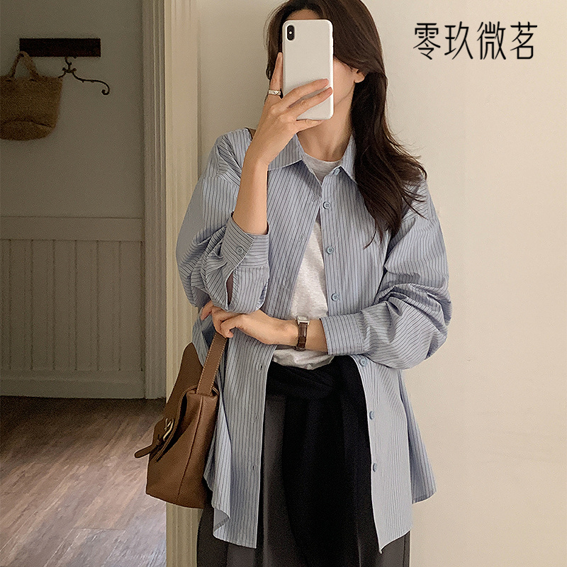 09women大码韩国纯棉宽松衬衫