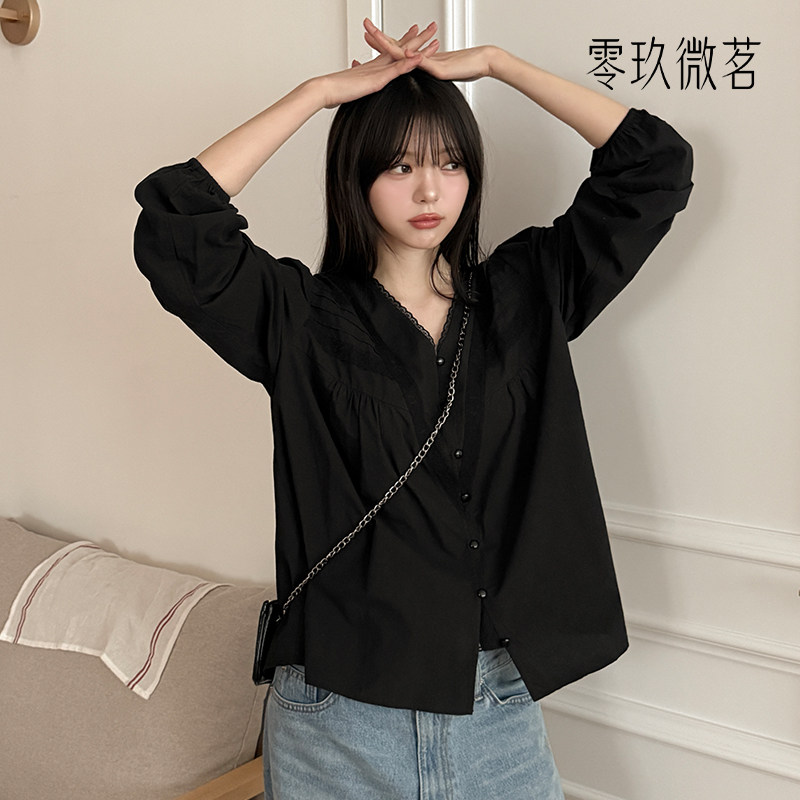 零玖微茗09women大码女装2026新款上衣胖mm春装时尚显瘦衬衫86904