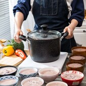 麦饭石大容量双耳不粘加深汤锅 家用煲汤锅不挑炉灶