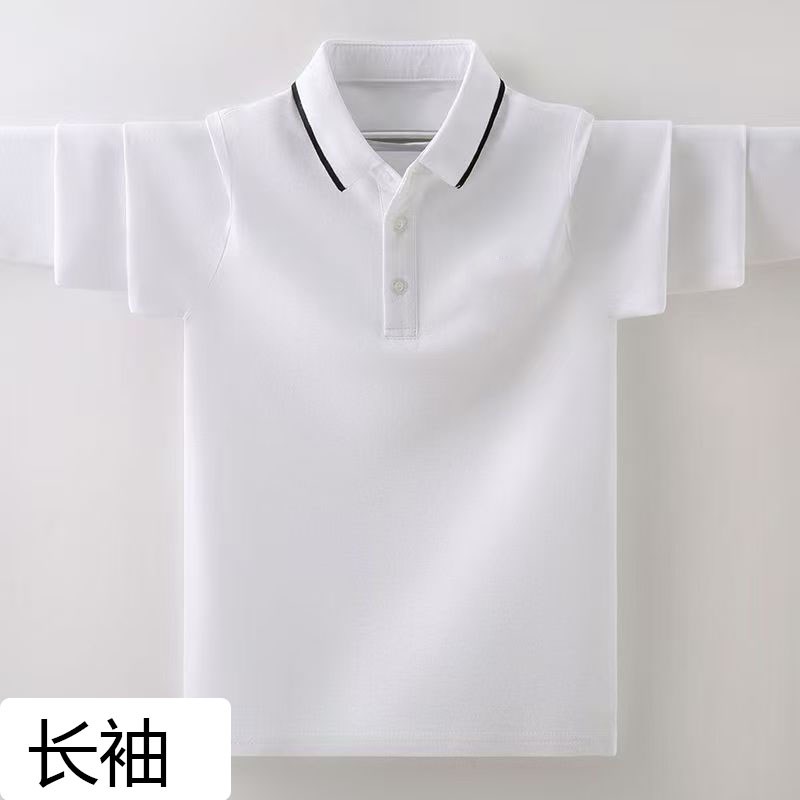 男童长袖t恤学生班服校服中大童装长袖翻领上衣宝宝春秋款POLO衫