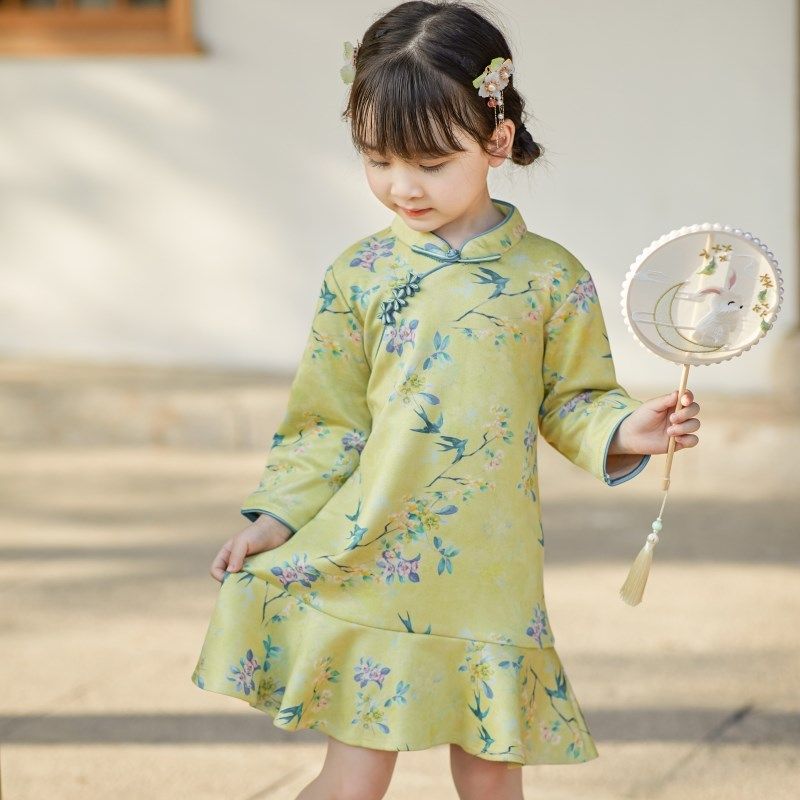 女童旗袍裙子2025新款春秋女孩公主裙宝宝春秋儿童洋气长袖连衣裙,童装/婴儿装/亲子装,旗袍,淘宝优惠券,粉丝福利购,淘宝优惠卷