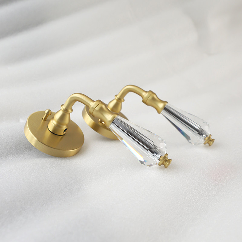 碧通黄铜门锁室内卧室复古法式美式房门锁水晶门把手双开门锁,基础建材,机械门锁,淘宝优惠券,粉丝福利购,淘宝优惠卷