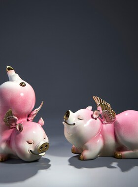 诸事顺利铜猪桌面摆件可爱萌猪家居装饰新中式铜工艺品结婚开业礼