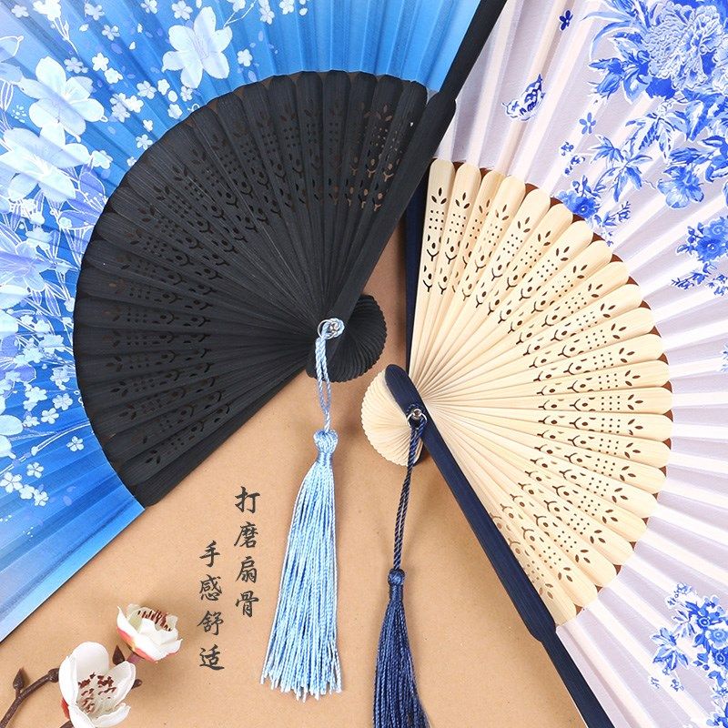 160-R组合-3把古风女士7寸折扇组合便携扇子汉服旗袍搭配扇子舞