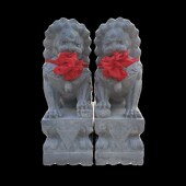 天然石材雕刻石狮子门口一对青石汉白玉石狮子庭院别墅门口摆件