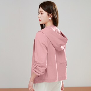 短款防晒衣女小个子2025年夏天新款休闲连帽针织防晒衫透气薄外套