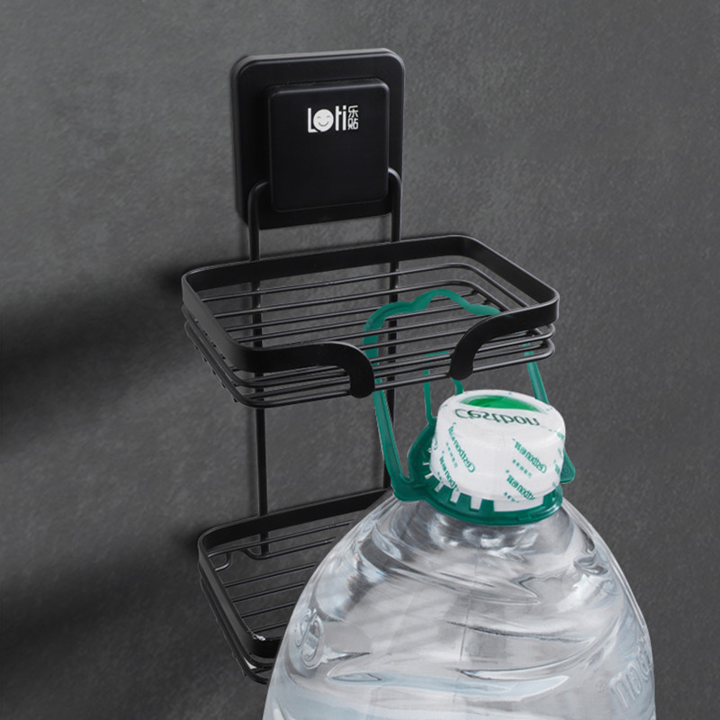 乐贴双层肥皂盒置物架免打孔壁挂式沥水创意卫生间轻奢家用香皂盒