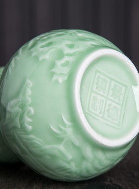 酒瓶空瓶景德镇陶瓷雕刻葫芦竹林七贤小酒壶1斤装酒罐装酒器具