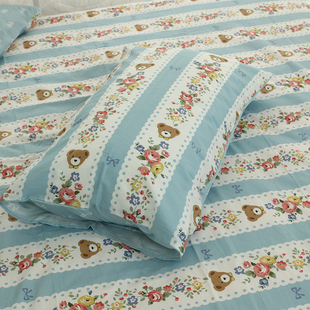 网红花与兔纯棉全棉4874信封一对枕套单只床上加厚学生成人宿舍