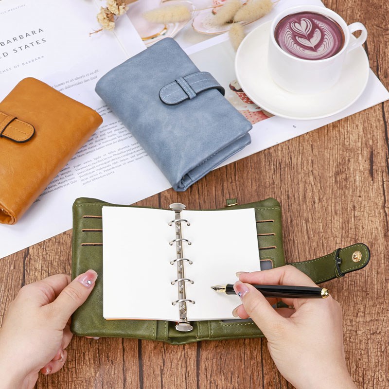 城市之光软皮质感M5手帐本旅行记事本多功能A8活页夹口袋本