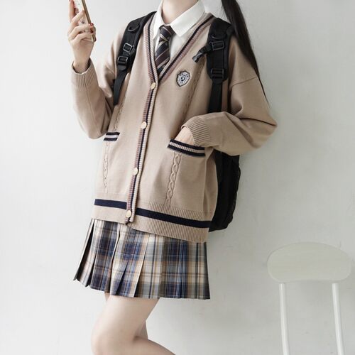 【刺篇】新款JK/DK制服本聿中男女宽松落肩针织毛衣开衫外套秋冬