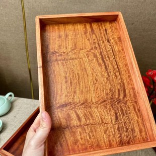缅甸花梨木长方形托盘实木平盘家用餐盘甜品盘托盘茶盘水杯托盘