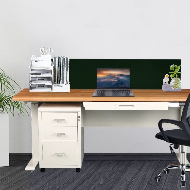 千钢牌钢制实木智能电动升降桌多功能家用学习桌站立式电脑办公桌