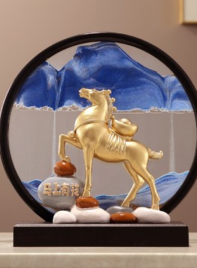 新中式马上有钱客厅家居招财摆件办公室电视柜装饰品乔迁开业礼物