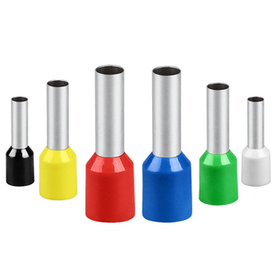 铜鼻子快速压线线耳黄铜 冷压接线 E2508管型端子 针形预绝缘欧式