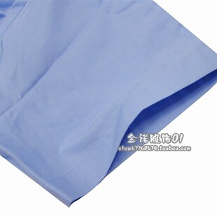 蓝色加肥加大码男装短袖衬衫夏男士职业工装制服物业工作服蓝衬衣