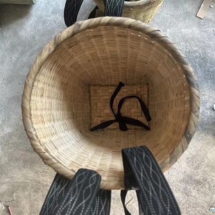 布背带四川竹编背篓竹背篓手工竹编家用背篼买菜竹筐成人背筐摘果