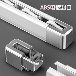 窗帘轨道静音滑轨窗帘挂钩式 双轨道飘窗客厅 滑轨单铝合金侧装 顶装