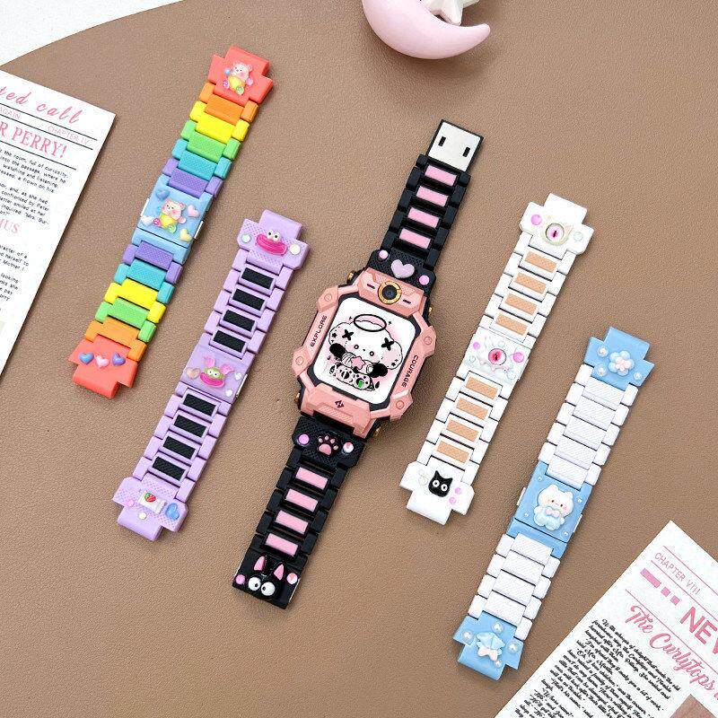 适用小天才电话手表表带z10z9z8少年版磁吸闪扣可爱N3Z6PRO保护壳