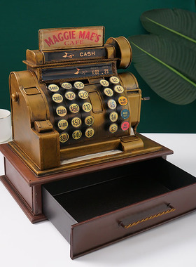 速发新店件业型物怀旧民国风老式物件美式复古收银机模礼酒吧摆开