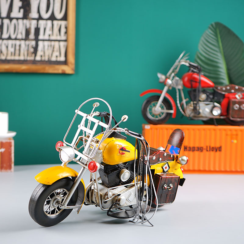 速发金属印第安哈雷摩托品模型铁古复艺摆设客厅的装饰车桌面摆设