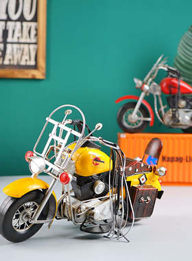 速发金属印第安哈雷摩托品模型铁古复艺摆设客厅的装饰车桌面摆设