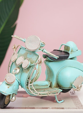 速发摩托车轰型摆件铁艺金属老式复古怀旧模趴馆装饰儿童摄影道具