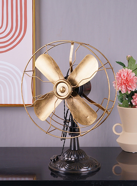 速发铁艺老面电风扇80年代感怀旧老物件复古文景桌式摆件场艺布置
