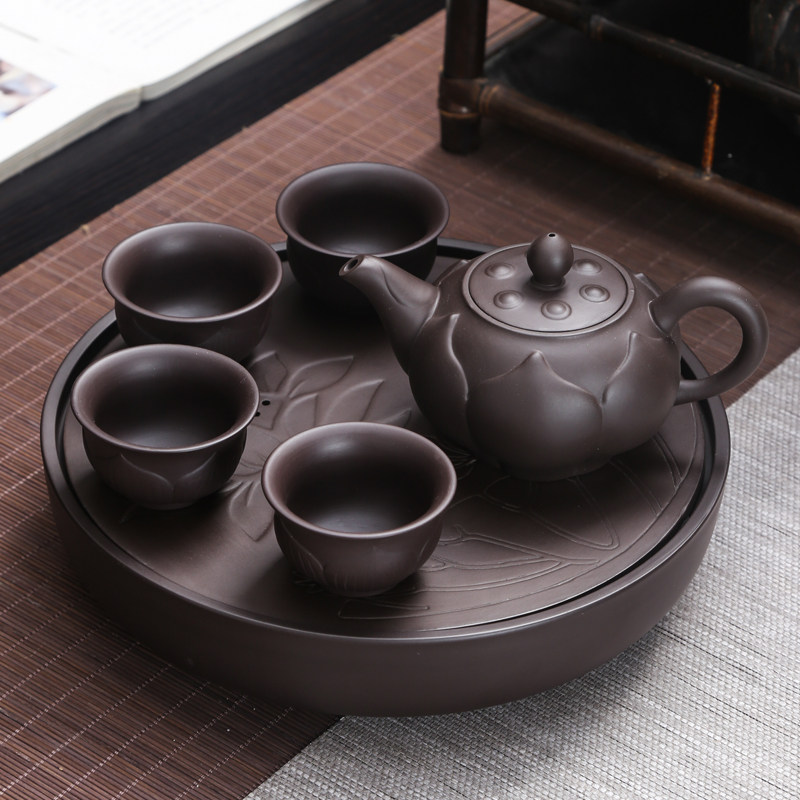 速发紫砂茶具旅功套装家用套公简约茶壶茶杯茶盘便捷礼品行夫小办