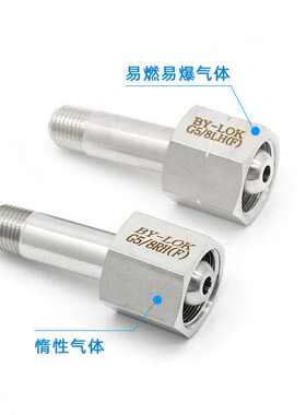 316L不锈钢国标G5/8氮气氧气标气钢瓶接头牙W21.8RH接头反氢气