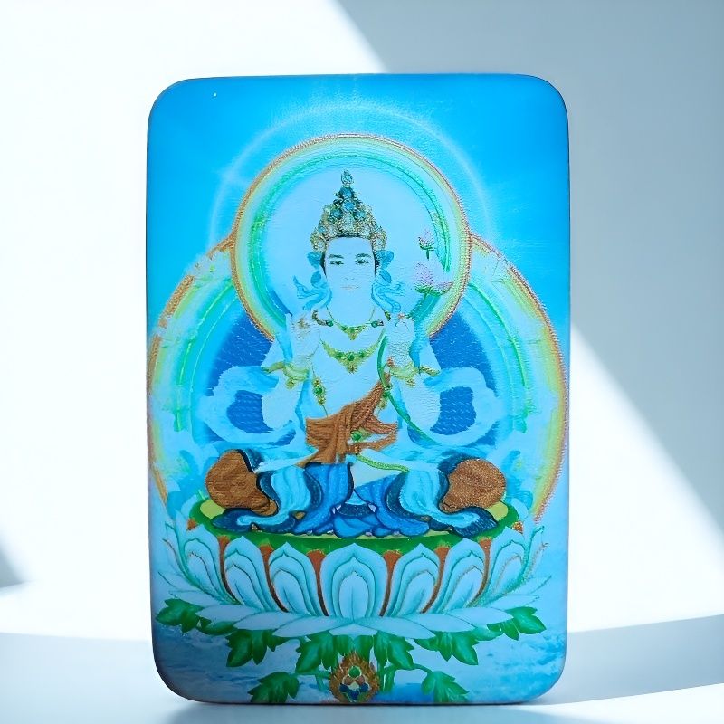 纯天然和田玉莲花童子吊坠双面彩雕平安守护挂件家用摆件收藏品